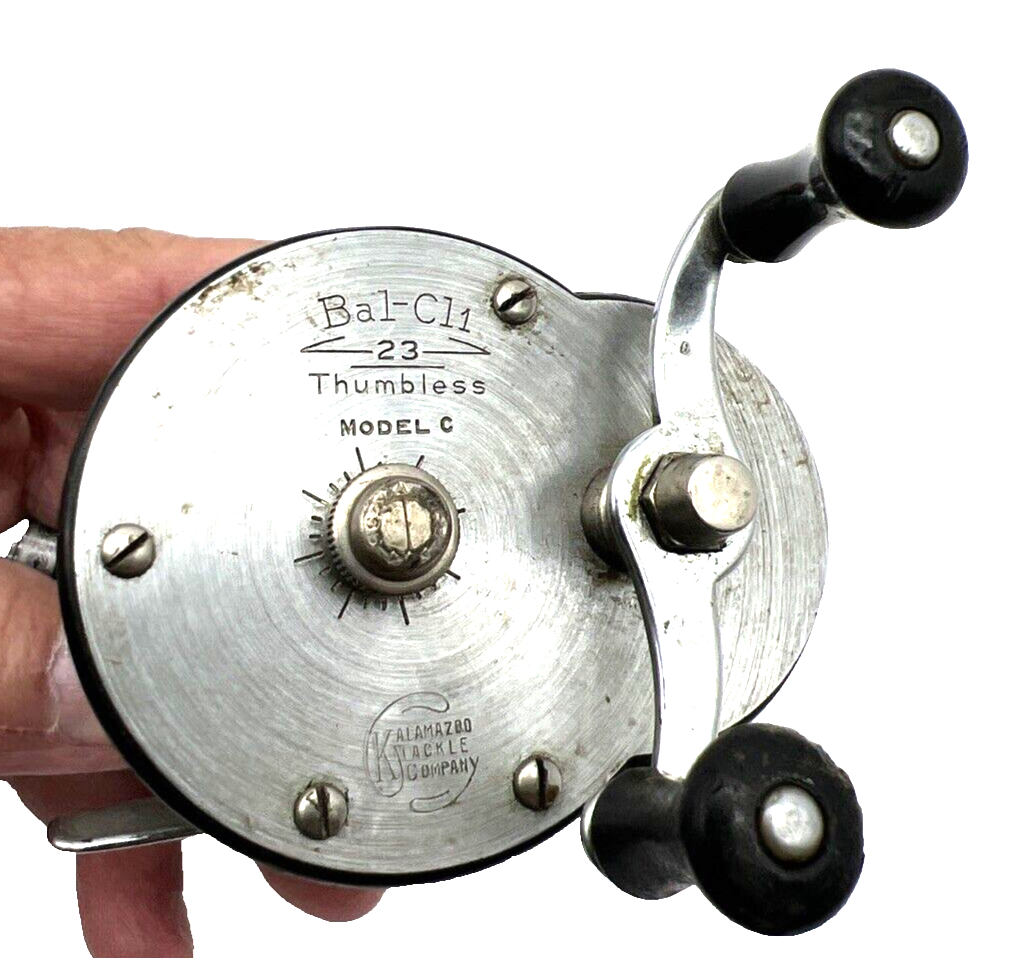 VTG KALAMAZOO Tackle Co. Bal-Cl1 23 Thumbless Model C Bait Casting