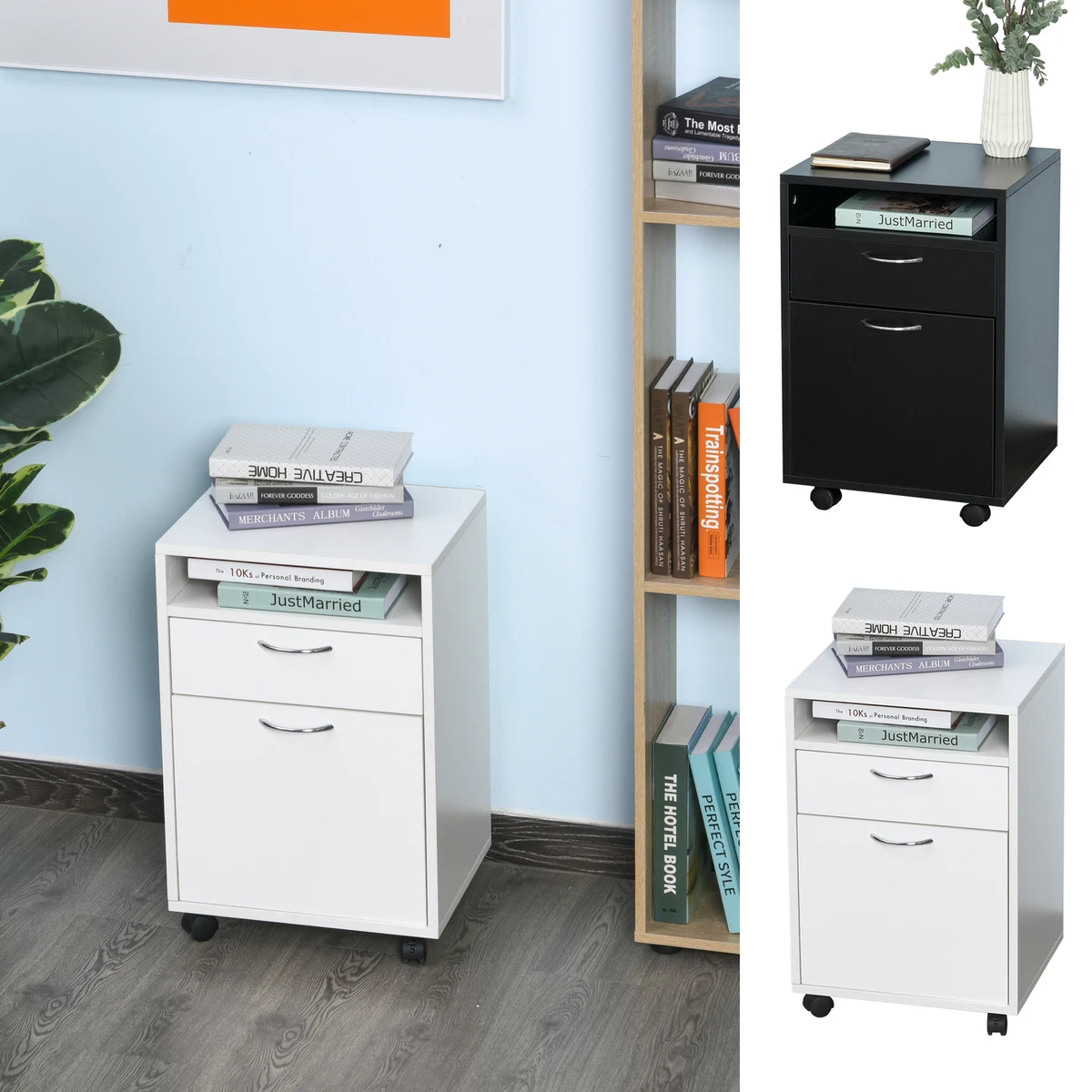 Nightstand with cheap file drawer