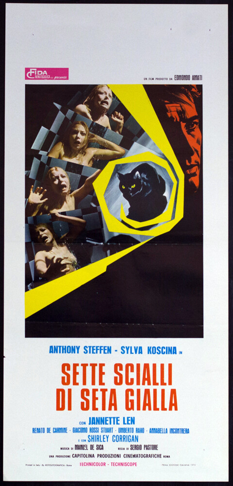 Locandina originale film Sette scialli di seta gialla (1972) - Regia di Sergio Pastore
