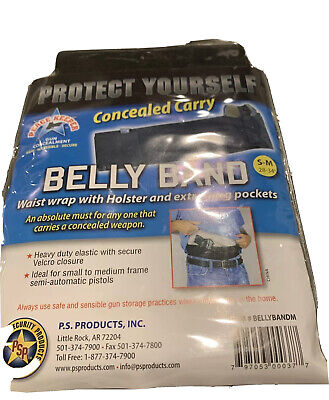 n PS Products Concealed Carry Belly Band Black Size 28 to 34in