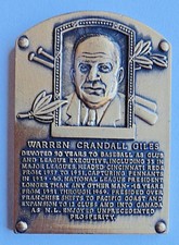 Warren Giles 1985 National Baseball Hall of Fame Gallery Bronze Card Executive