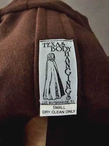 Vintage Texas Body Hangings Small /Medium Brown Long Cloak Cape Wool - Picture 5 of 8