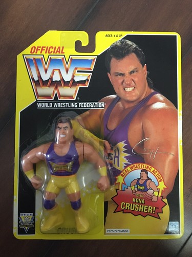 WWF Hasbro Series 7 Crush Yellow Card MOC Brand Ne...