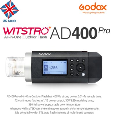 Godox AD400Pro 400Ws 2.4G Wireless TTL GN72 All-in-One 