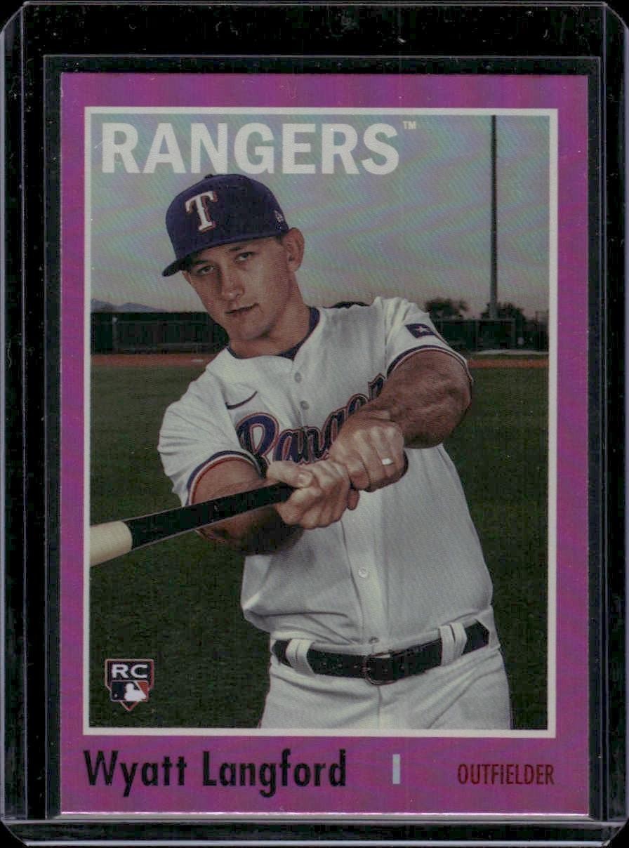 2024 Topps Archives #199 Wyatt Langford Rookie Pink Foilboard Texas Rangers