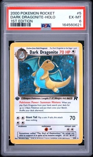 Dark Dragonite (1st Edition) graded PSA 6 for sale on eBay