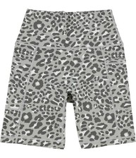 aerie Womens Animal Print Athletic Workout Shorts, gray, M