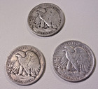 US Walking Liberty half dollar - lot of 3 coins. 1940, 1944, 1946. Circulated. — photo 7