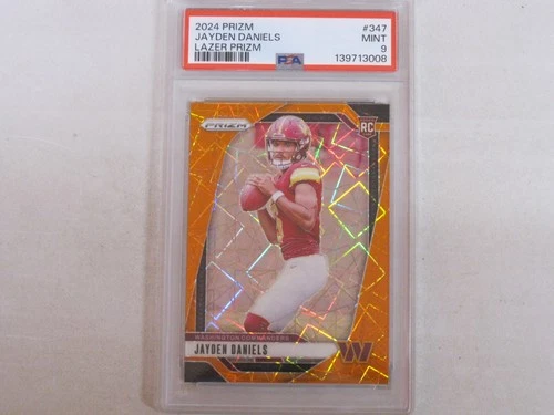 2024 Panini Prizm Orange Lazer Prizm #347 Jayden Daniels RC PSA 9 MINT 139713008