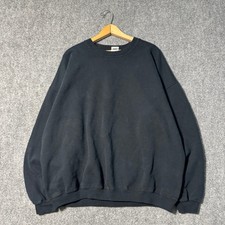 Gildan Ultra Cotton Sweatshirt Men  s 2XL Blank Cotton Blend Pullover Black