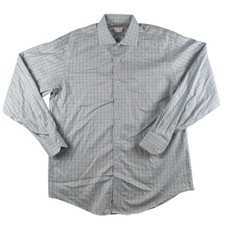 Brooks Brothers Dress Shirt Mens 16 36/37 Blue Check Madison Classic Non Iron