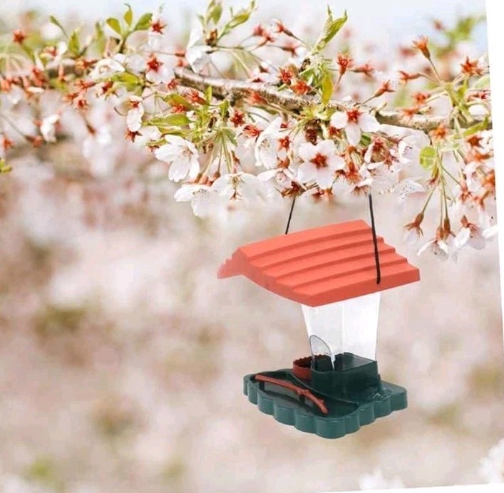 NEW Hanging Plastic Wild Bird Feeder House Tray Seed Birdhouse Perch Water 