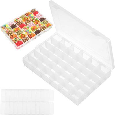 Hejo 2 Stück 36 Fächer Plastik Sortierbox, Aufbewahrungsbox Mit Fächern, Snackbo