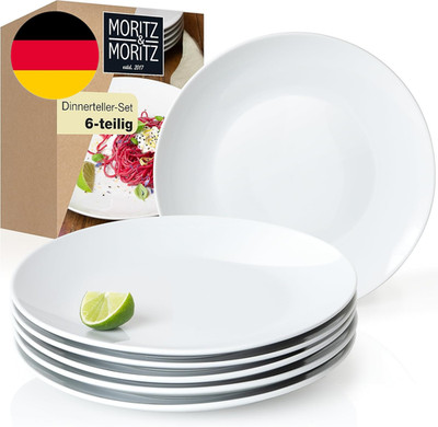 Moritz & Moritz BASIC Essteller Set 6 Personen Modern - Ø 27 Cm - Hochwertiges P