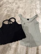 2 Art Class Tank Top Size L (10/12) - Black And Green