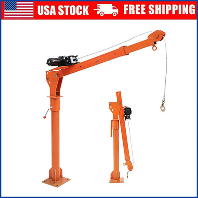 Electric Pickup Truck Crane Hoist Crane 1100 lbs 360° Swivel Hoist Lift Folding