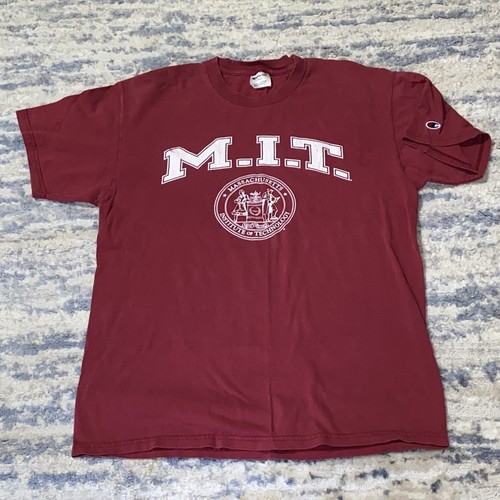 Vintage 90s MIT Mass Institute of Tech Champion Boston Distressed Shirt Herren L - Bild 2 von 6