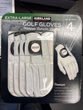 Kirkland Signature Golf Gloves Cabretta Leather Extra Large 4 Pack NEW