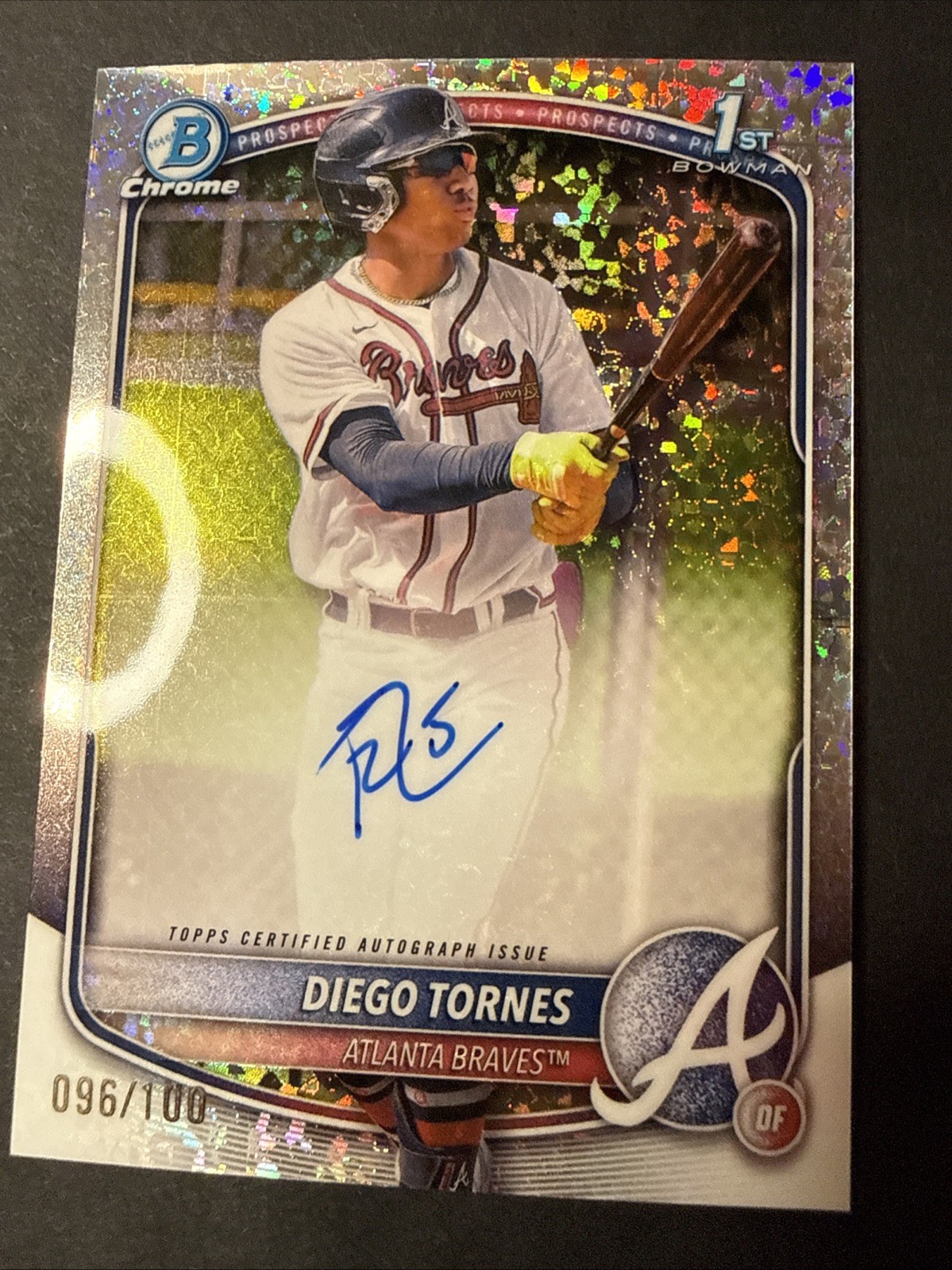 2025 Bowman Chrome Mini Diamond Diego Tornes /100 Auto Braves 1st Prosp. CPA-DT