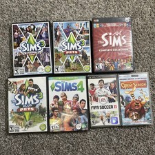 Vintage Video game Lot (7) PSP PC Sims FIFA Open Season
