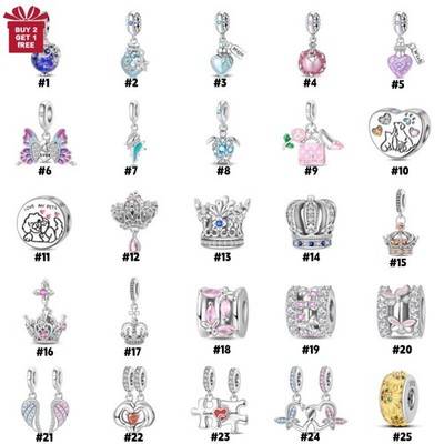 KUNSIR 925 Sterling Silver Charm For Bracelet Butterfly Pendant DIY Bead Charm