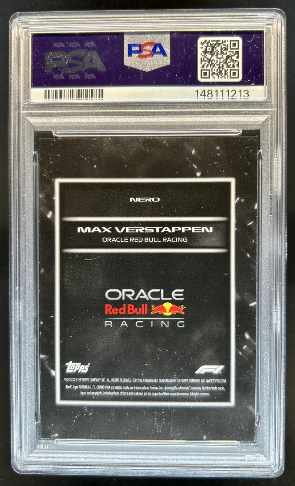 2025 Topps F1 Formula 1 Lights Out Max Verstappen Nero-Black PSA 9 view 2