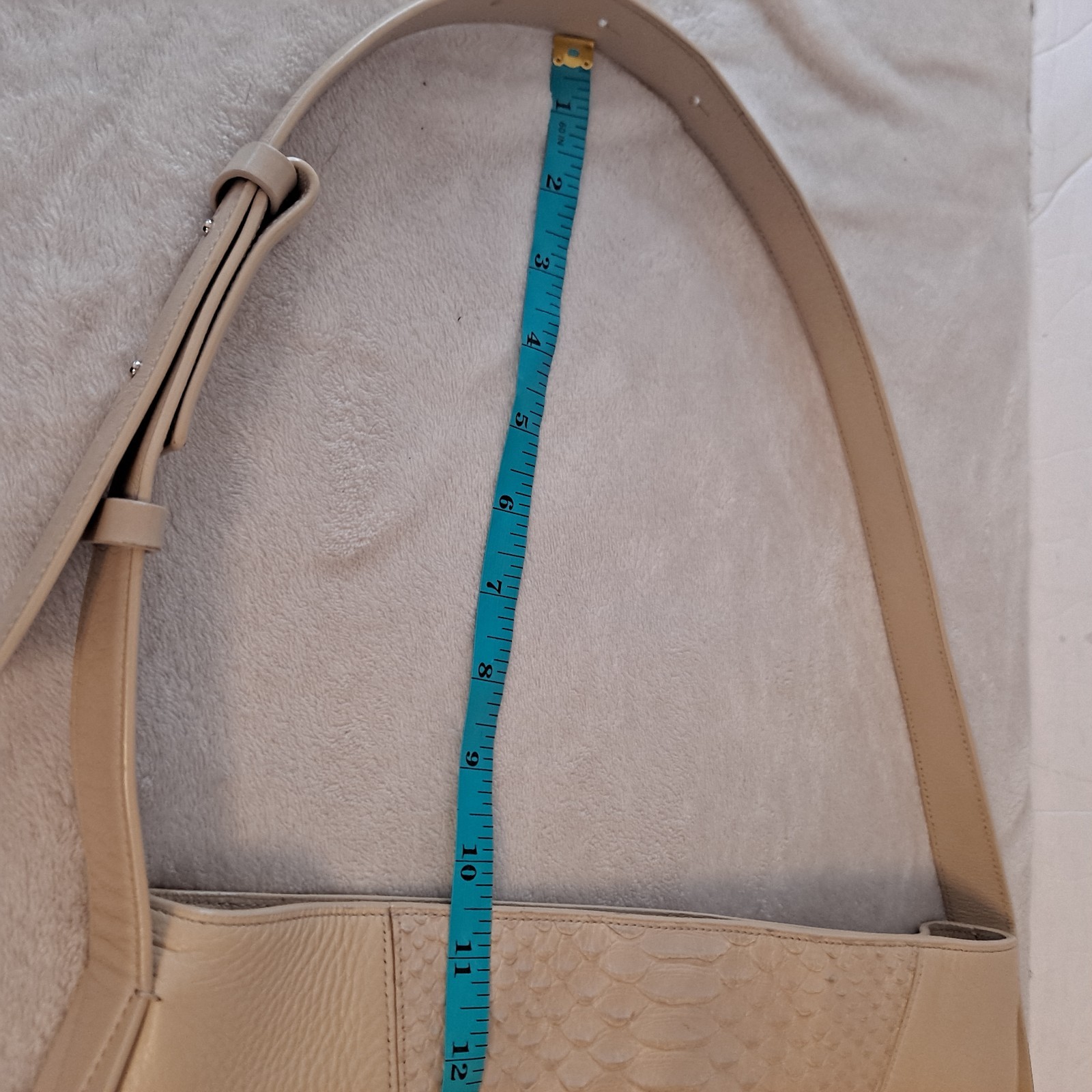 Vince Python Embossed Leather Hobo Bag Light Beig… - image 14