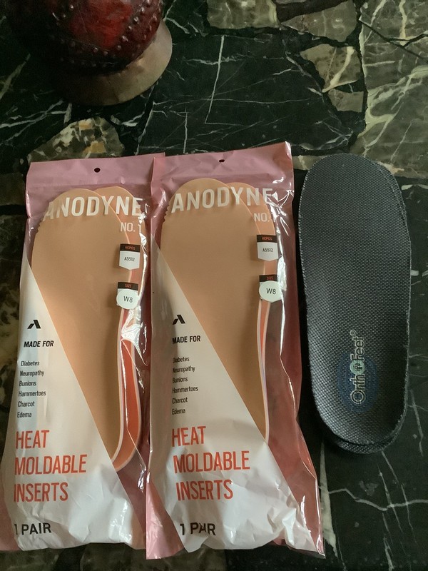 5 Pairs Of New Anodyne / Orthofeet Heat Moldable Shoe Inserts Size 8