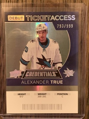 20-21 Upper Deck Credentials - Alexander True #81 Debut Ticket Access /999 (RC)
