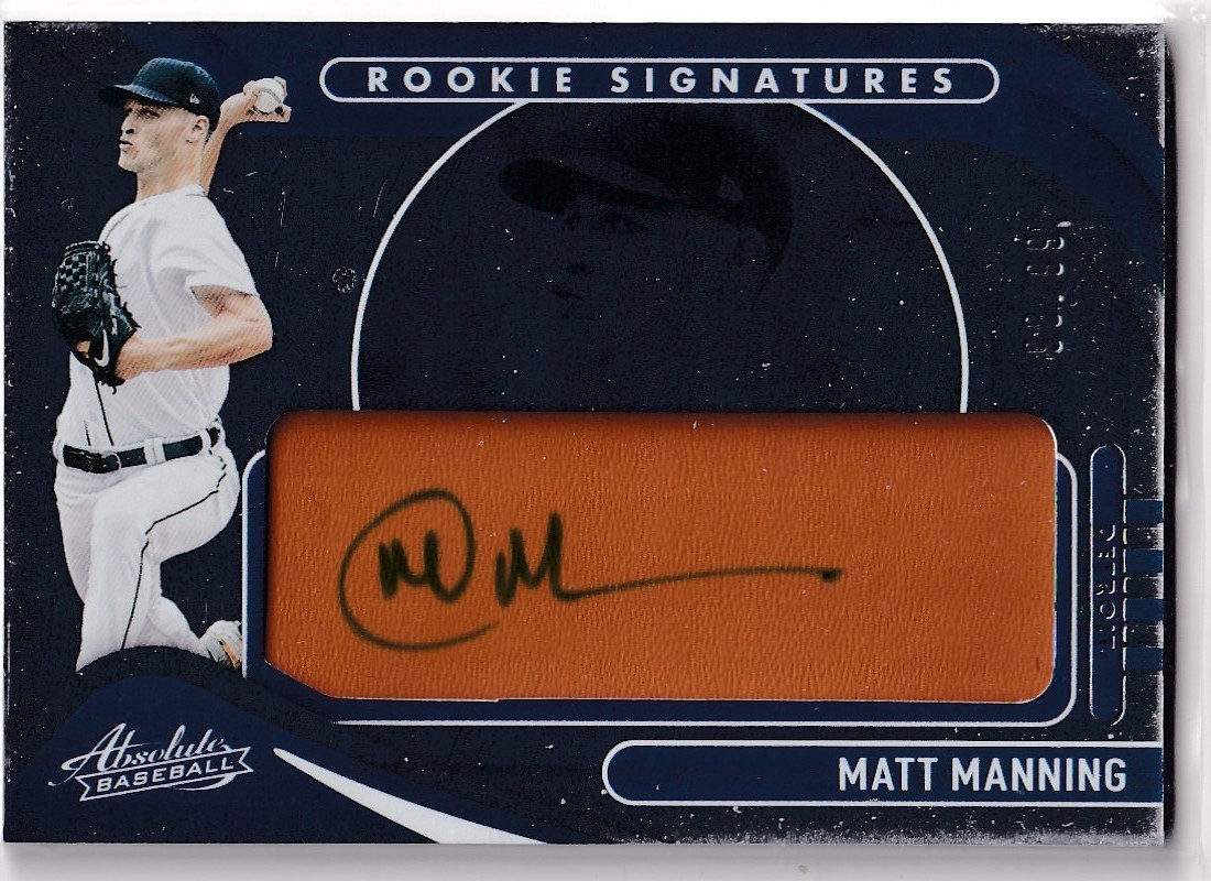 Matt Manning #114 2022 Panini Absolute Baseball Rookie Leather Signatures Tan