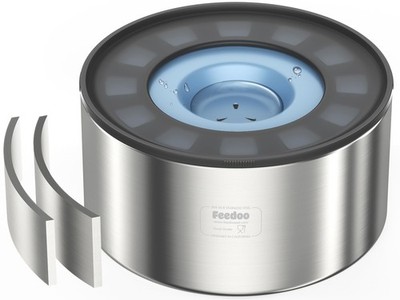 Feedoo 1-Gallon No Spill Dog Water Bowl Double-Wall Stainless Steel Large/Medium