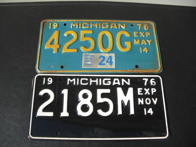 Classic Historic Vintage  1976  Michigan MAY & NOV. 1/2 Year License Plate's