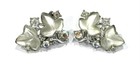 Crown Trifari AB Rhinestone Molded Glass Leaf Alfred Philippe Clip on Earrings — photo 5