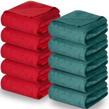 Panitay 10 Pcs Fleece Throw Blanket Bulk 50 x 60 Inches Cozy Fuzzy Flannel Pl...