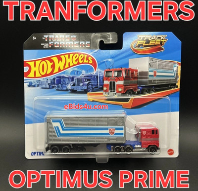  HOT WHEELS TRANSFORMERS OPTIMUS PRIME TRACK FLEET TRACTOR TRAILER 2025 NEW