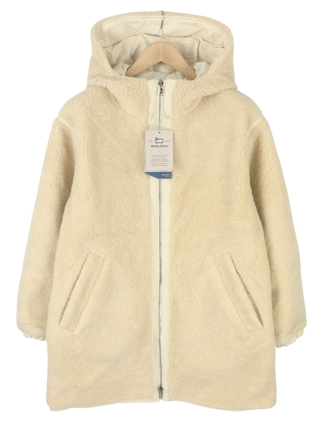 Woolrich Women's Reversible Teddy Parka Jacket Cream Size S image 5