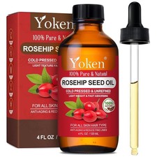 Rosehip Seed Oil for Face, 100 Pure and Natural , Cold Pressed 4 fl oz