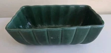 Vintage Hull Green Drip Scalloped Rectangular Window Box Planter USA