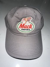 Vintage Gray Mack Truck Hat Cap Bulldog