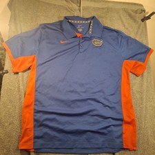 Nike Team Florida Gators Dri-FIT Blue Embroidered Polo Golf Shirt Mens XXL
