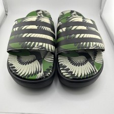 Adidas Shoes Mens Size 8 Green Black Adilette Platform Slide Sandals