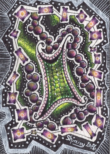 ACEO OOAK Original Art "Jazz Energy" Intuitive Ink Drawing SRA COA Series