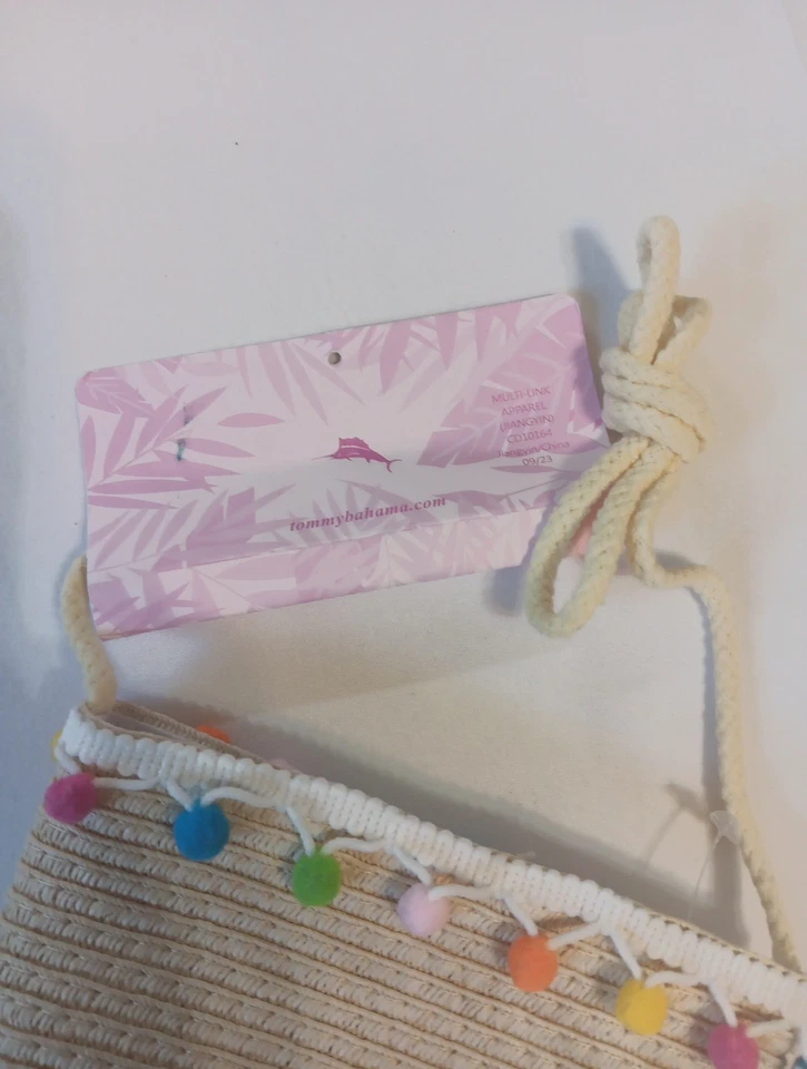 Tommy Bahama Kids Collection Small Bag Vaction Beach Chic Straw Woven - Image 4 of 4