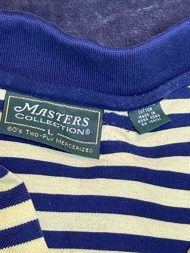 Masters Collection Men's Short Sleeve Striped Golf Polo Shirt Size Large - Picture 3 of 7
