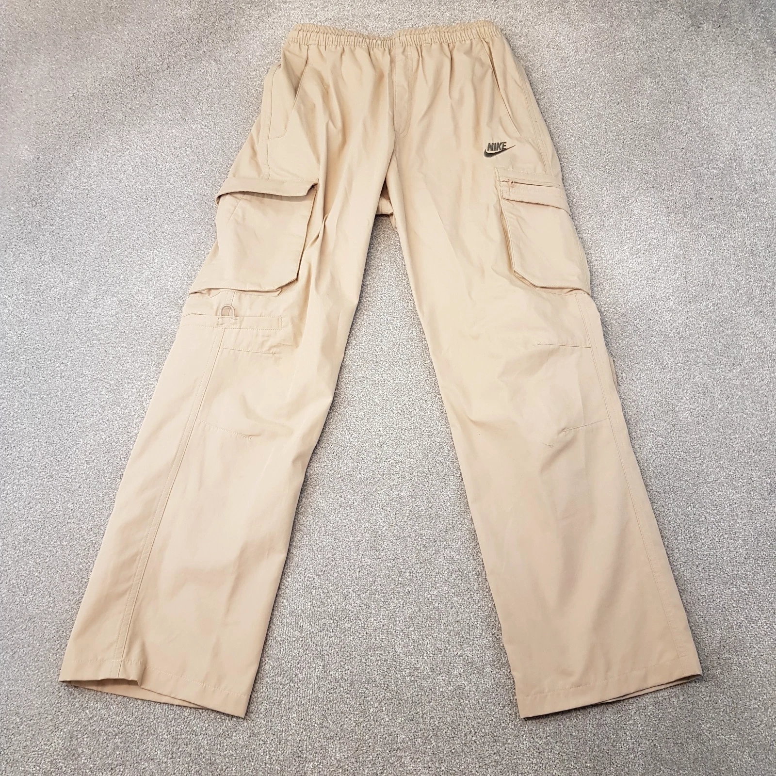 Nike Mens Tracksuit Bottoms Small Beige Cargo Utility Combat Joggers Pants