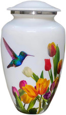 White Hummingbird Cremation Urn Handcrafted Hummingbird Urn for Human Ashes Ad