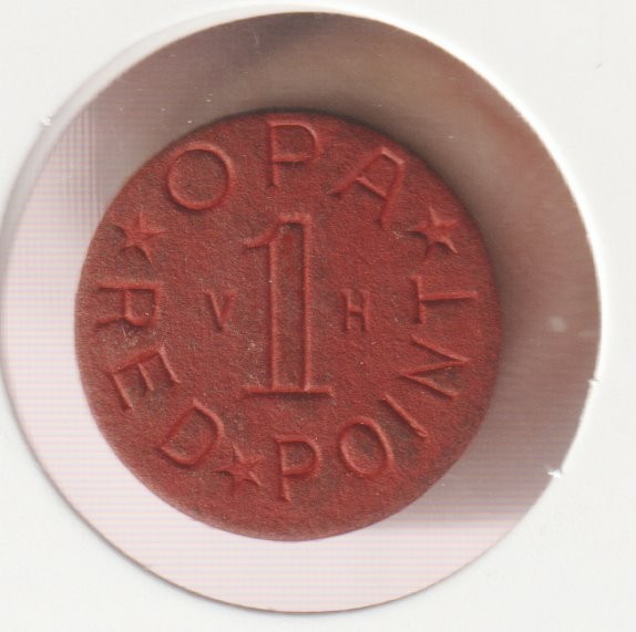 1944 US WWII OPA Red Ration Token VH Collectible WW2 Collection Old War Coin USA
