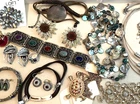 16 piece lot vintage to modern costume jewelry. All Signed!! ready to wear sell