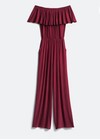KAYLEIGH Burgundy Knit Off Shoulder Jumpsuit Sz Med. — photo 1