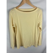 J Jill Perfect Pima Yellow Long Sleeve Top Size Medium